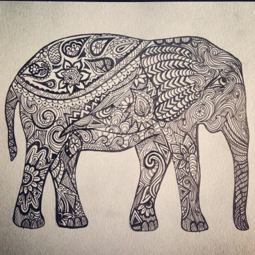 500x500 Bohemian Patterns Elephant Tribal Paisley Elephant Car Tuning