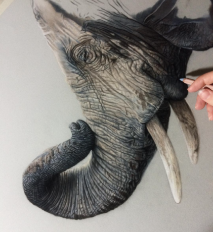 421x460 Work In Progress Elephant By Danielle Fisher