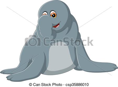 450x333 Illustration Of Elephant Seal Cartoon Vector Clip Art