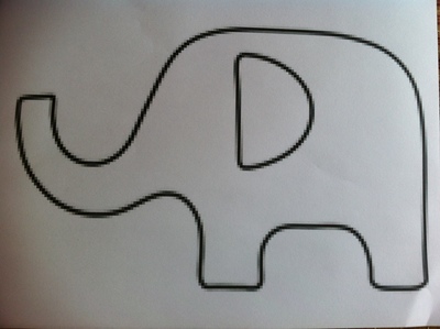 400x299 Simple Elephant Outline Group