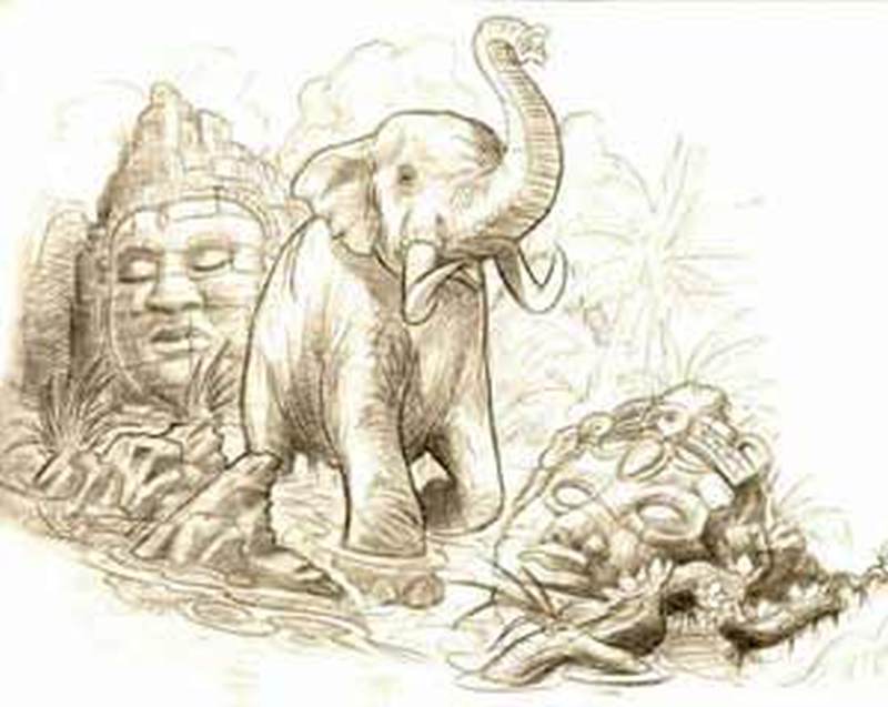 800x637 Religious Elephant Tattoo Sketch Beautiful Art