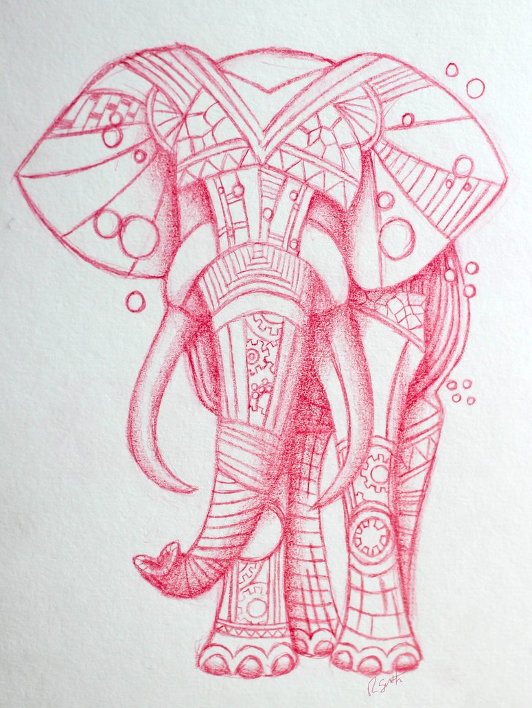 775x1031 Steampunk Elephant Tattoo Design By Lucky101212