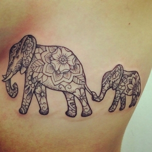 300x300 Elephant Tattoo Torso Blackandwhite