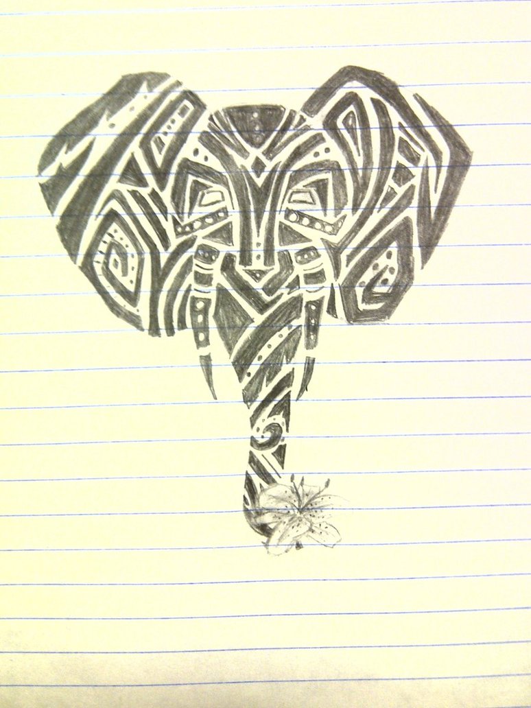 774x1032 Tribal Elephant Tattoo By Audtopia