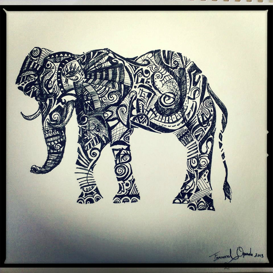 960x960 Tribal Print Drawings Drawn Elephant Tribal Print