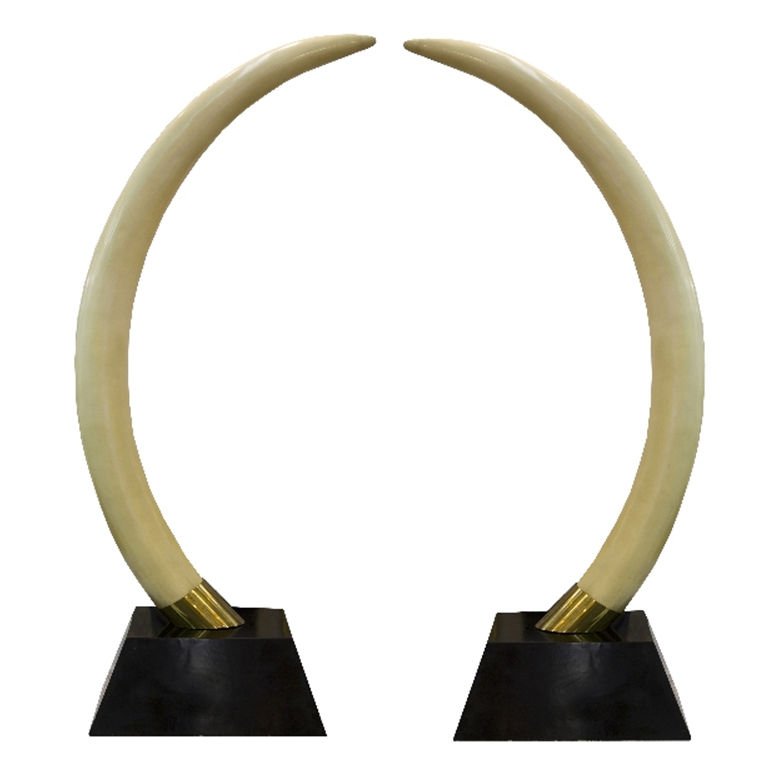768x768 Pair Of Vintage Resin Elephant Tusks