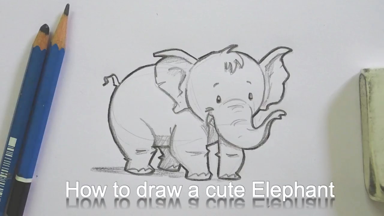 1280x720 How To Draw A Cute Cartoon Elephant Step By Step For Kids