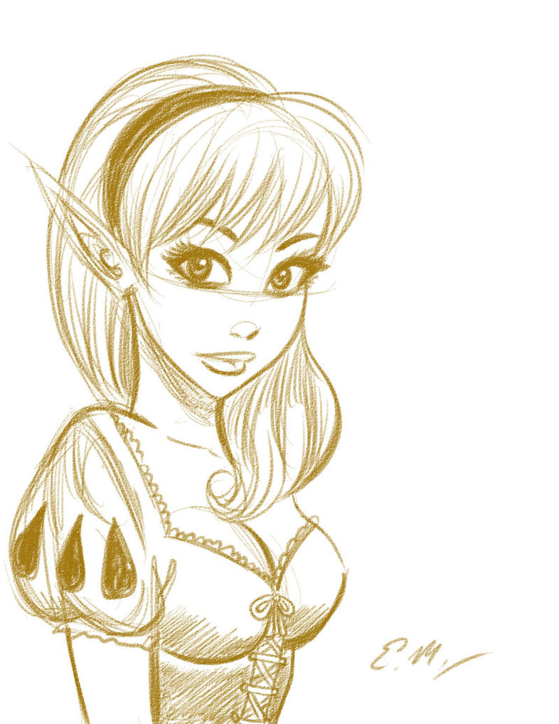 786x1017 Elf Girl Sketch By Em Scribbles