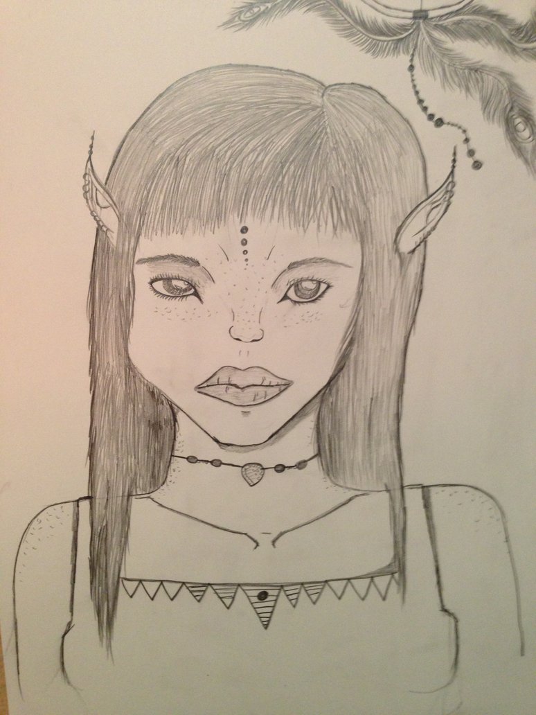 774x1032 Elf Girl Drawing By Violet Fox Jasmine