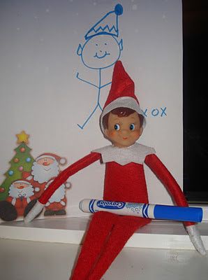 298x400 Naughty Elf Drawing On The Wall. Elf On Shelf Ideas