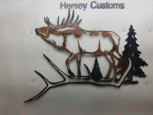 530x398 Elk Antler Scenehome Decor Metal Art Hersey Customs Inc.