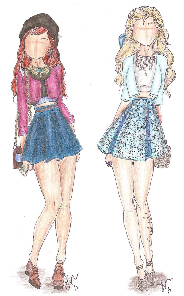705x1134 Disney Princess Fashion Anna And Elsa By Vianadrawings