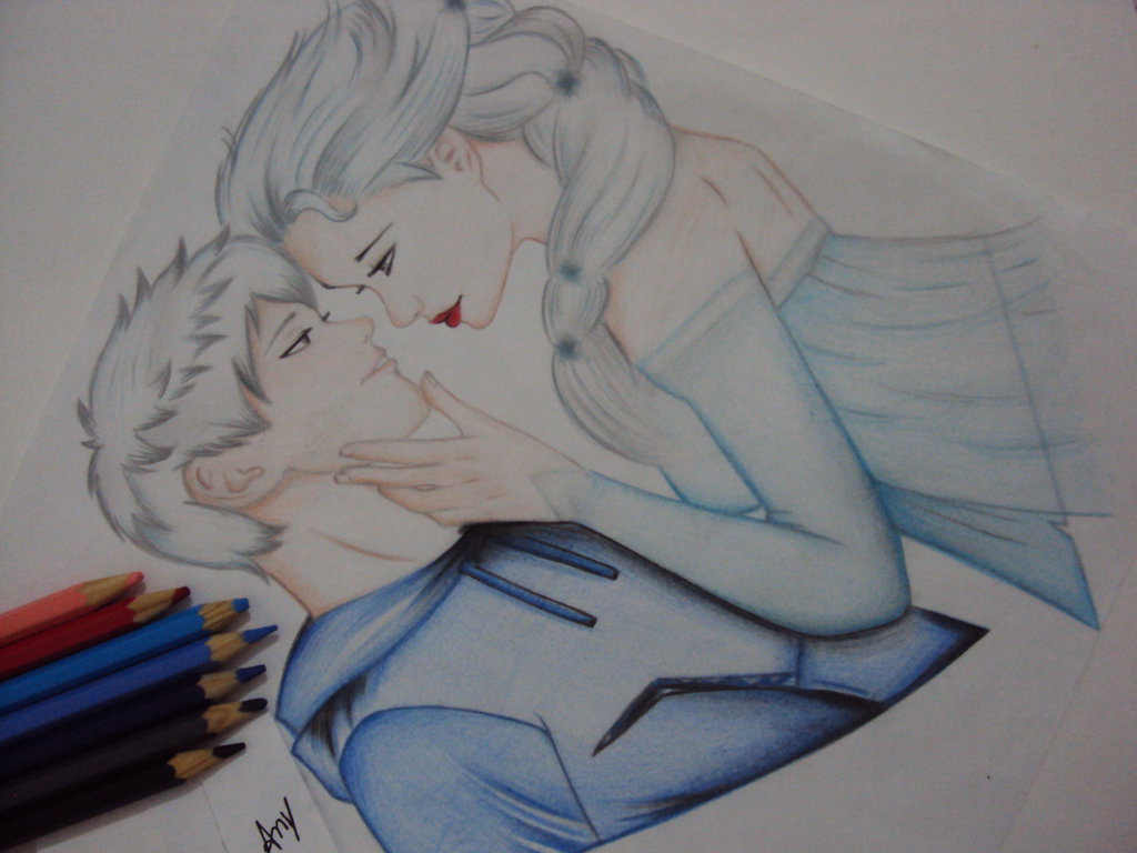 1024x768 Basic Draw Elsa And Jack Frost By Anasantosxp