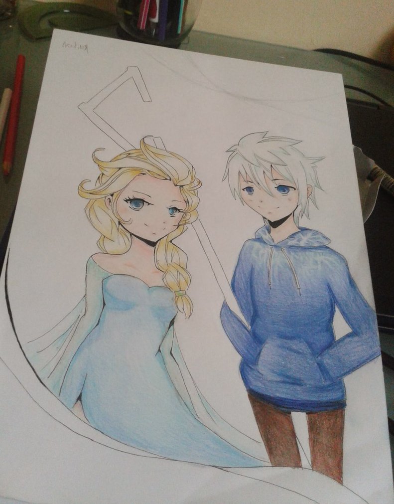 791x1011 Elsa And Jack Frost Wip By Inve San