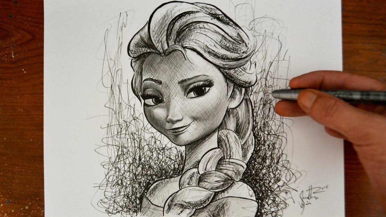 1280x720 Drawing Elsa From Frozen