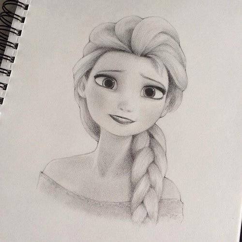 500x500 Pencil Sketch Of Disney's Character, Elsa. This Is Awesome
