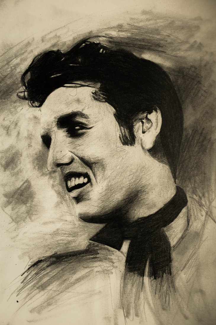 730x1095 Pencil Drawing Of Elvis Presley By Naughtyowlking