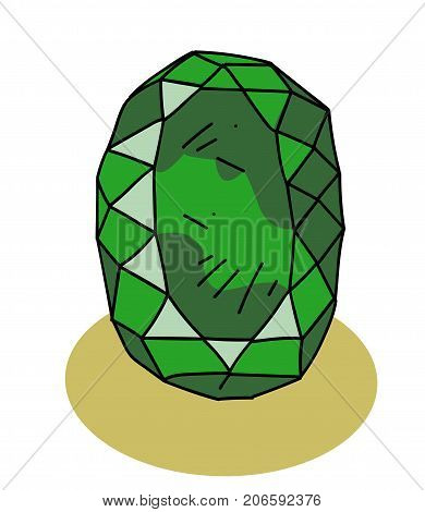 390x470 Huge Emerald Cartoon Hand Drawn Vector Amp Photo Bigstock
