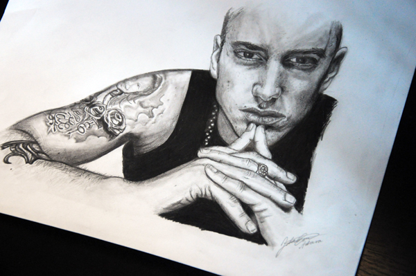 600x399 Eminem Drawing By Teninchrecord