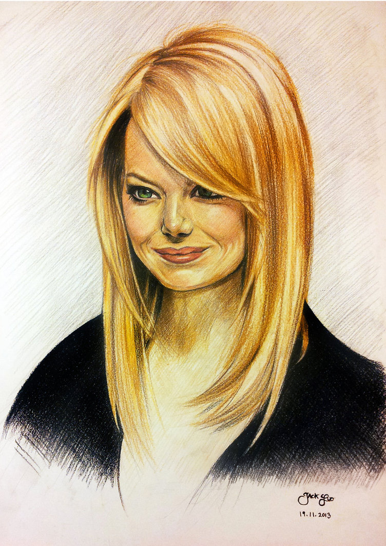 752x1063 Emma Stone Drawing By Jackxyz