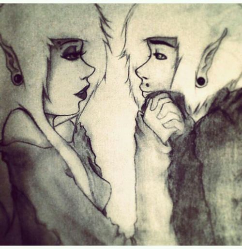 500x514 Emo Couple Drawing Discovered By Xbruisedbodiesx