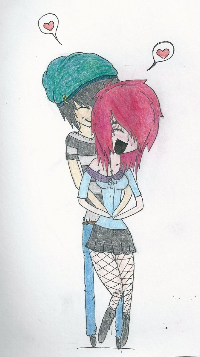 669x1194 Cute Emo Couples Drawings