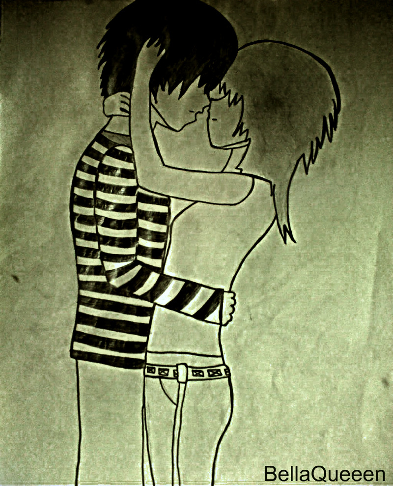 800x989 Emo Couple By Bellaqueeen