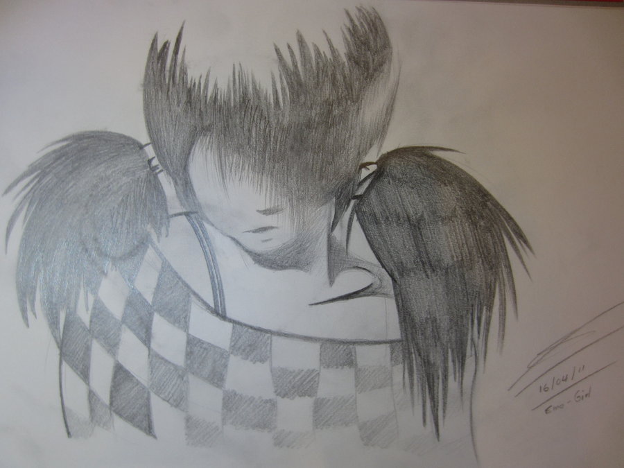 900x675 Emo Girl Portait Drawing. By Callumblake