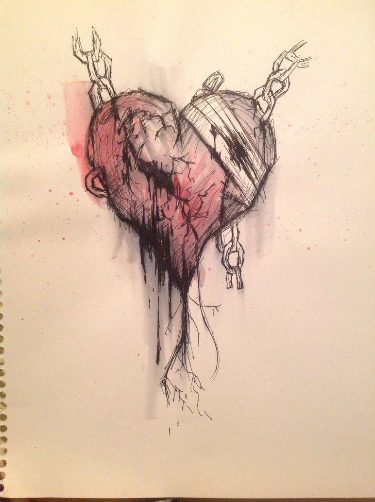 772x1034 Emo Heart Drawing