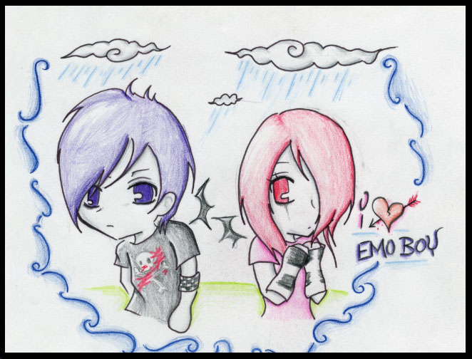662x504 Emo Love Heart Drawing By Sxysam