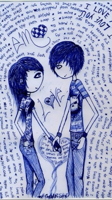 360x640 Emo Love Is So Cute Love Emo, Drawings And Emo Art
