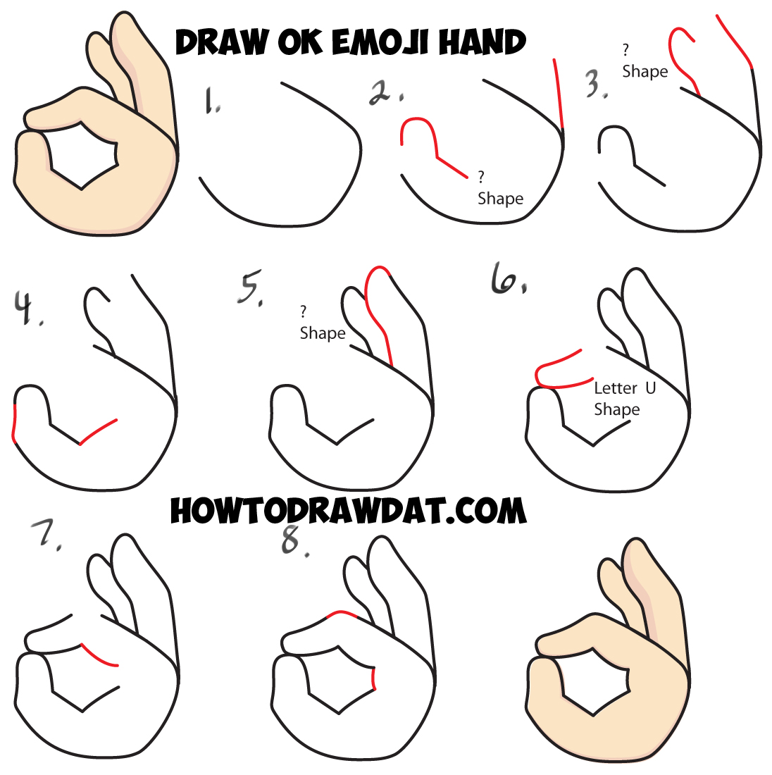 1096x1100 How To Draw Okay Hand Emoji Easy Step By Step Drawing Tutorial