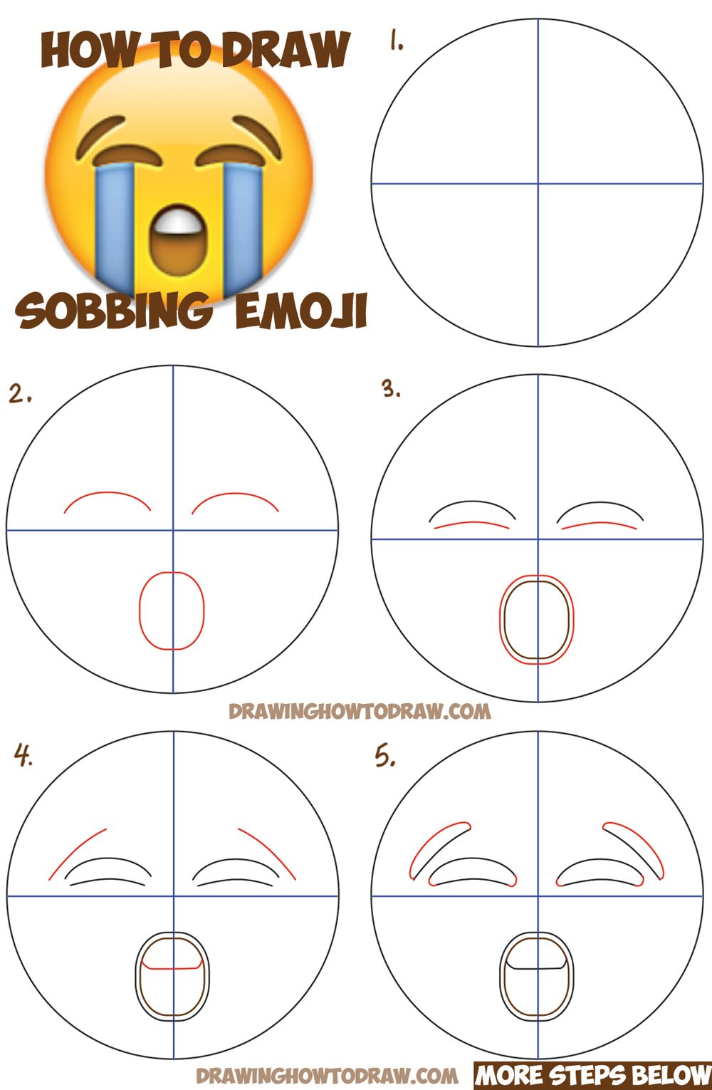 1000x1530 How To Draw Sobbing Crying Emoji Face With Easy Steps Lesson