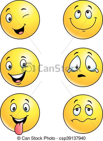342x470 Vector Illustration Of Emoticon Set Eps Vector