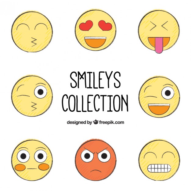 626x626 Hand Drawn Smileys Pack Vector Free Download