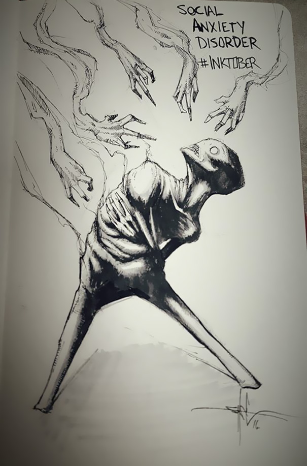 605x917 I Illustrated Mental Illness And Disorders For Inktober Bored Panda