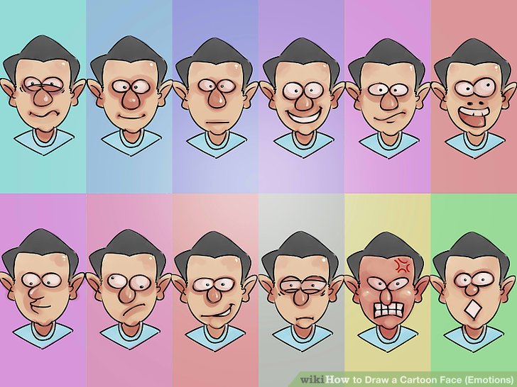 728x546 How To Draw A Cartoon Face (Emotions) 3 Steps (With Pictures)