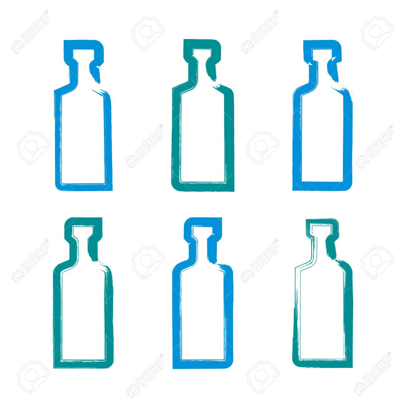 1300x1300 Set Of Hand Drawn Simple Empty Bottles Of Tequila, Collection