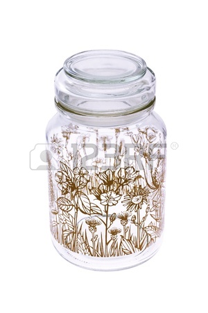 300x450 Two Empty Glass Jars Side By Side On White Background Stock Photo