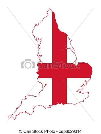 354x470 Flag On Map Of England. Illustration Of English Flag On Map