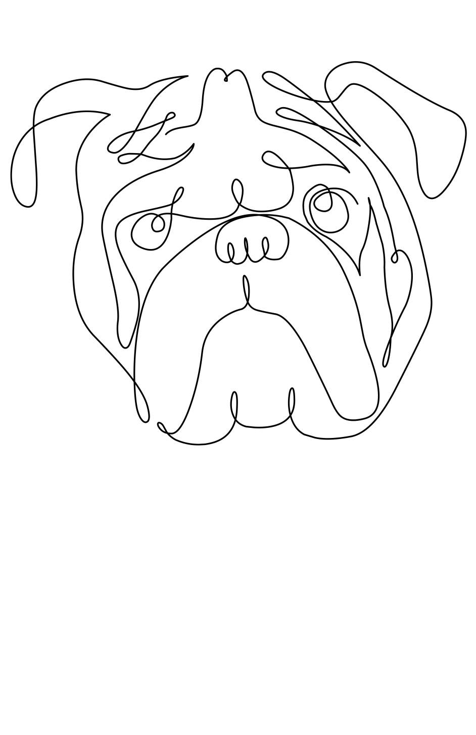 942x1455 One Line English Bulldog Huebucket's Artist Shop