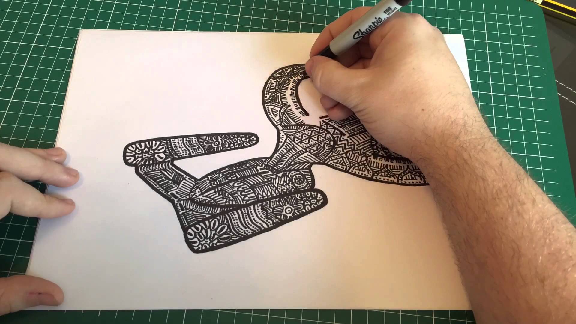 1920x1080 Drawing Star Trek Enterprise D Zentangle Part 2