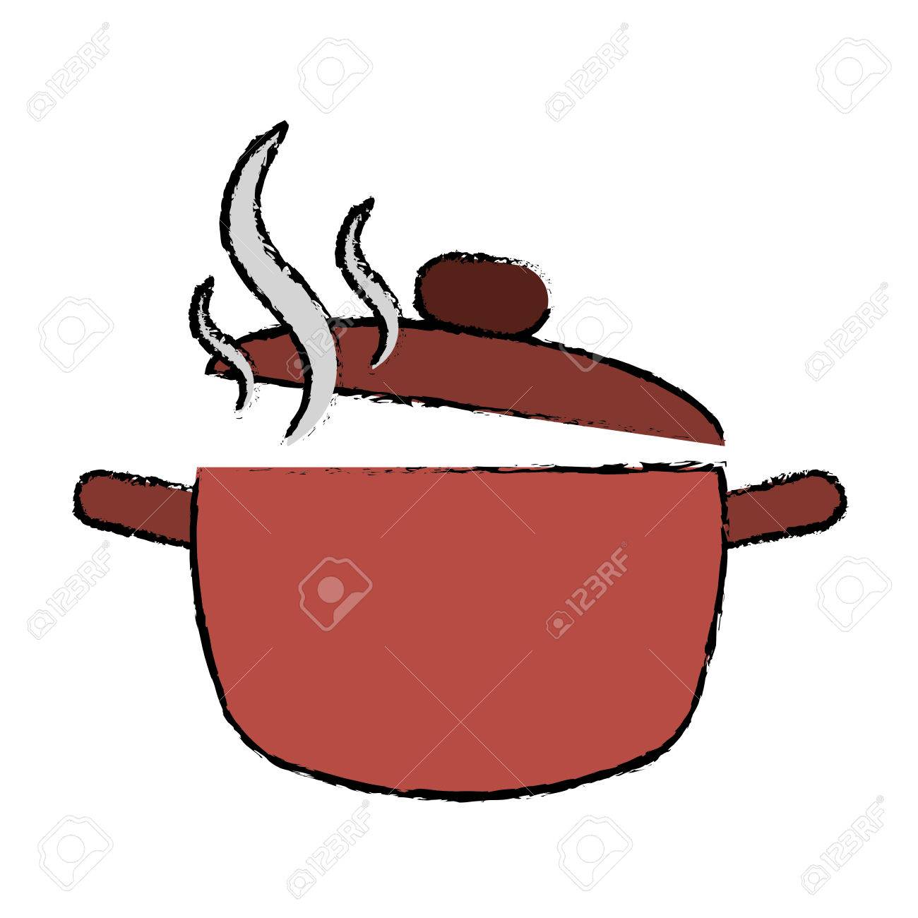1300x1300 Cooking Pot Kitchen Food Drawing Vector Illustration Eps 10