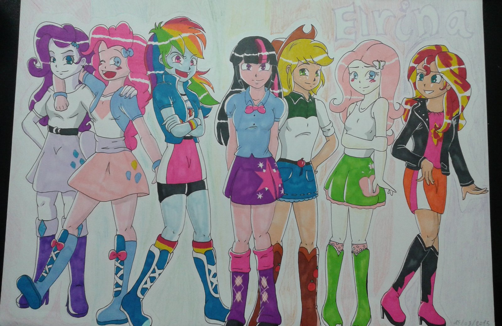 1600x1038 Happy New Year With The Equestria Girls By Elrina Drawings