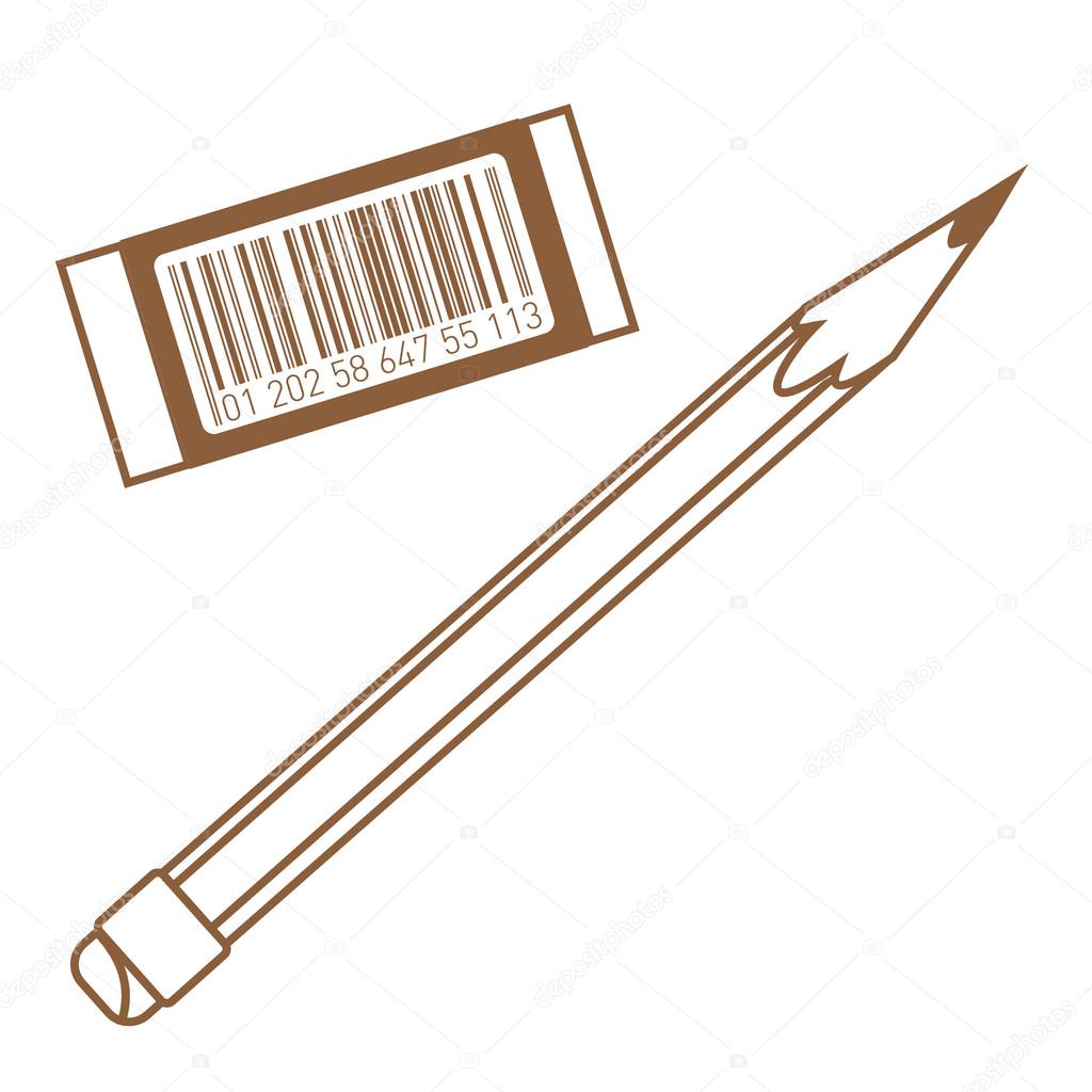 1024x1024 Pencil And Eraser Icon. Outline Drawing. Stock Vector Filkusto