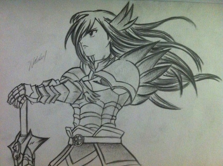 900x671 Erza Scarlet Drawing By Nalulu1