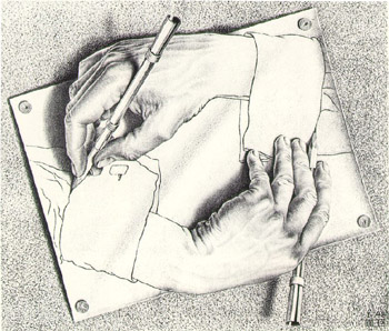 350x298 Drawing Hands By Escher