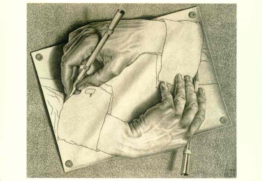 888x616 M.c. Escher's Drawing Hands