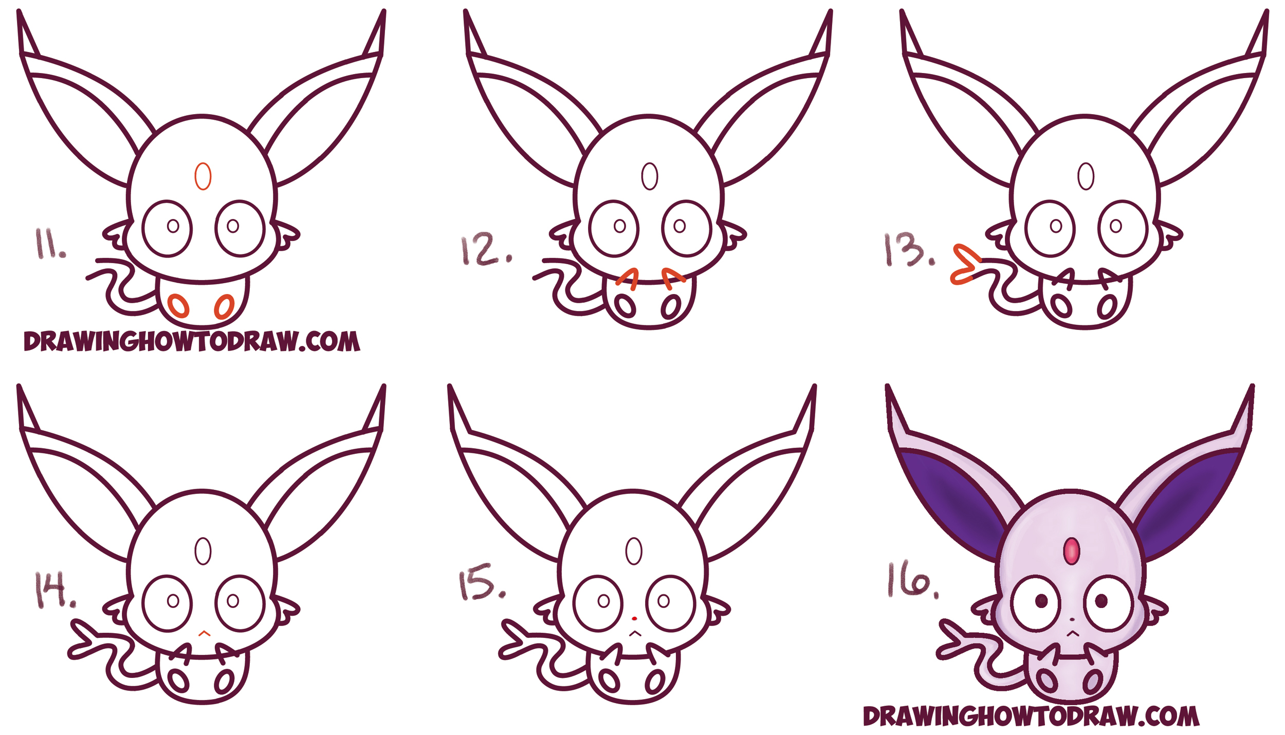 2500x1430 How To Draw Cute Kawaii Chibi Espeon From Pokemon Easy Step By