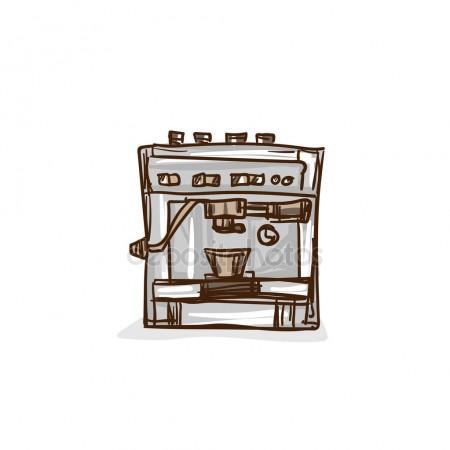 450x450 Coffee Machine Espresso Drawing Stock Vector Foontntd
